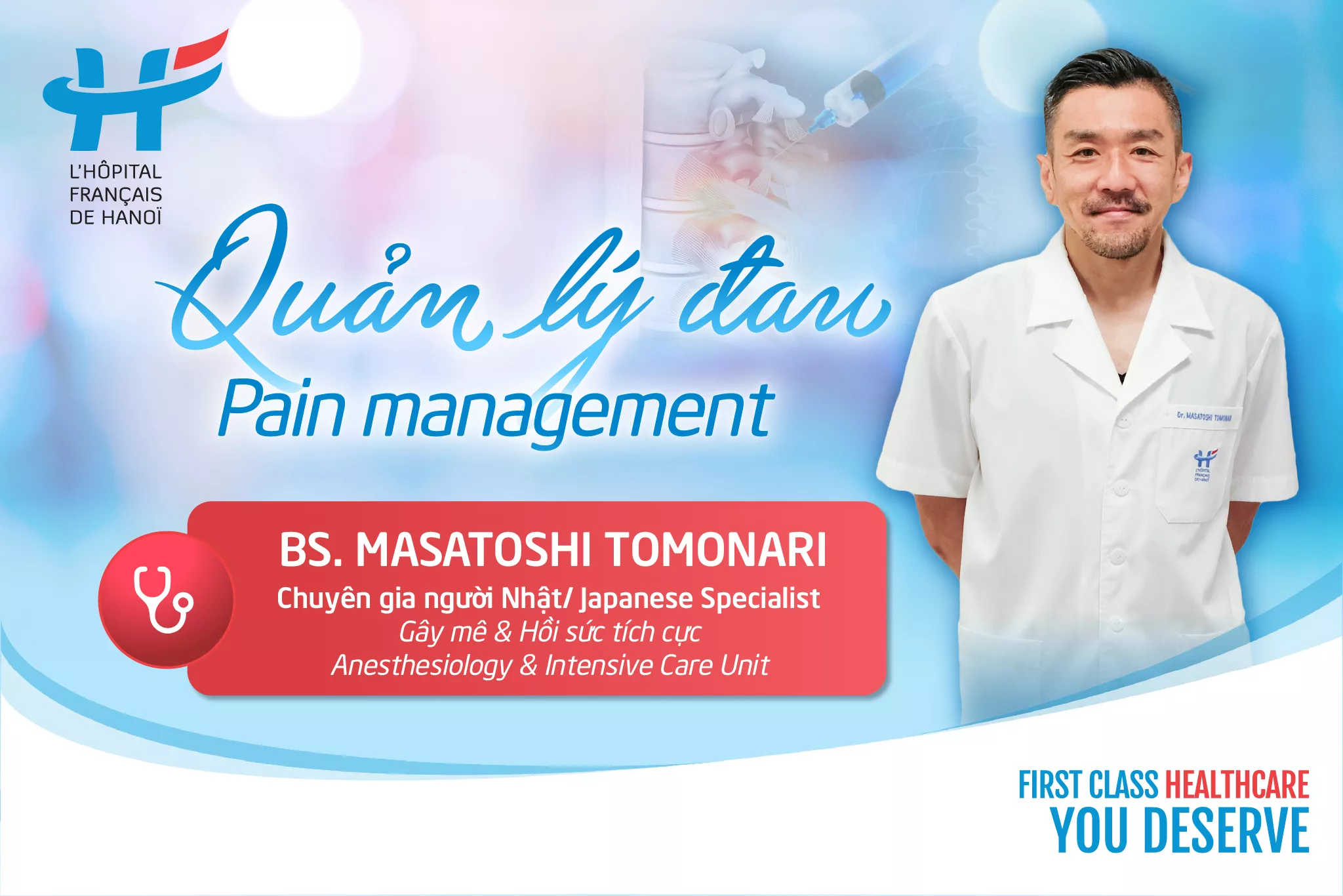 Bác sĩ Masatoshi Tomonari - Chuyên gia hàng đầu trong gây mê và quản lý đau